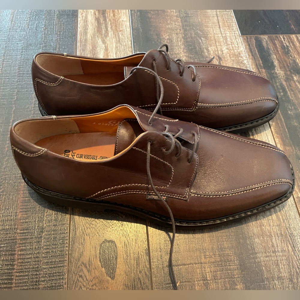 NWOT Mephisto Men's Leather Gaetan Oxford Lace Up Shoes, Brown, size 13